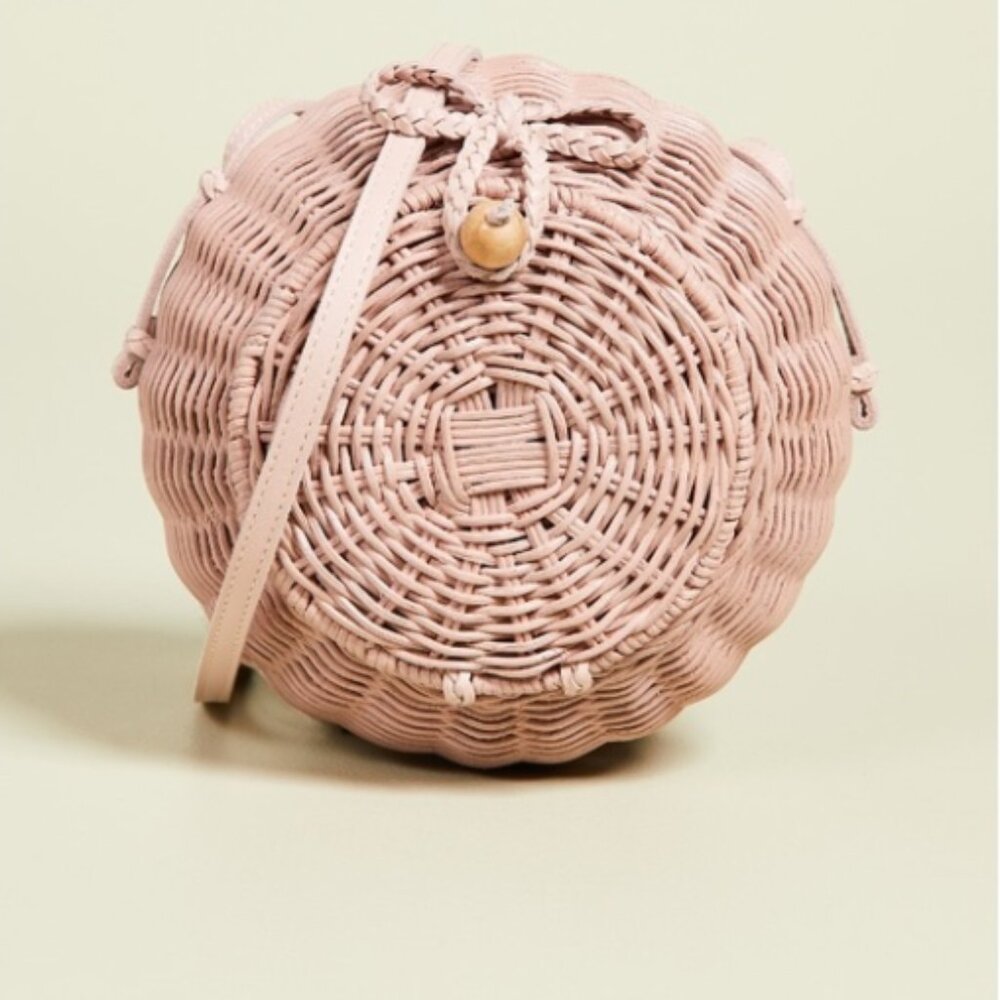 Ulla Johnson Pink Crossbody Wicker Basket Bag Women Great Condition